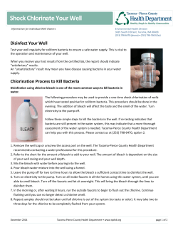 Disinfect Your Well - Tacoma-Pierce County Health Department