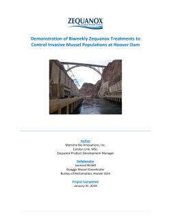 Demonstration of Biweekly Zequanox Treatments to Control Invasive