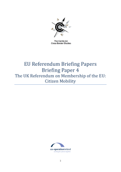 EU Referendum Briefing Papers Briefing Paper 4