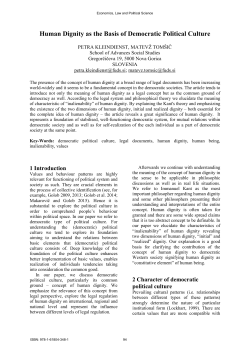 Human Dignity as the Basis of Democratic Political Culture