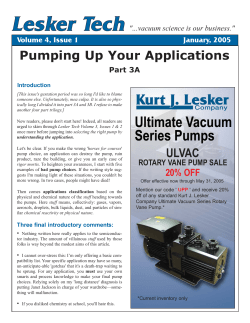 Pumping Up Your Applications ULVAC