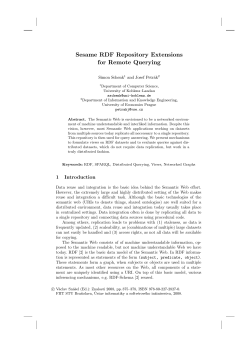 Sesame RDF Repository Extensions for Remote