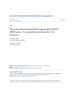 The international standards organization (ISO) 9000 series