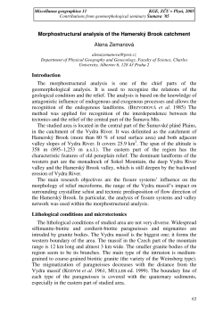 Morphostructural analysis of the Hamersk&yacute; Brook catchment Alena