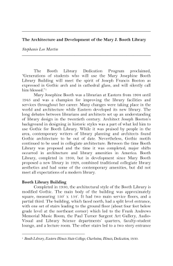 The Architecture and Development of the Mary J. Booth Library