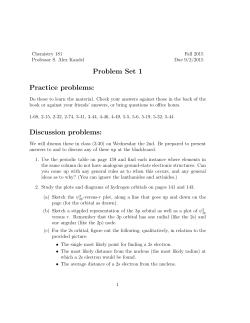 Problem Set 1 Practice problems: Discussion problems: