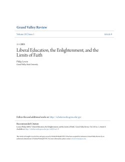 Liberal Education, the Enlightenment, and the Limits of Faith