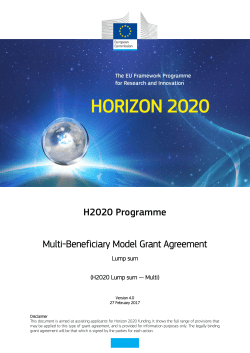 H2020 MGA Lump sum - European Commission