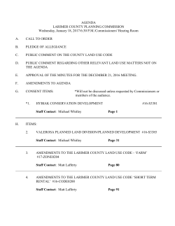 AGENDA LARIMER COUNTY PLANNING