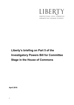 Liberty`s briefing on Part 5 of the Investigatory Powers Bill for