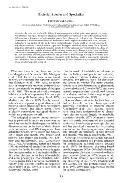 Bacterial Species and Speciation