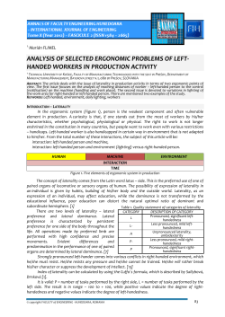 analysis of selected ergonomic problems of left