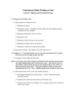 Contentment While Waiting on God