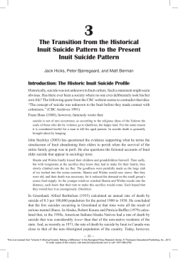 3. The Transition from the Historical Inuit Suicide Pattern to the