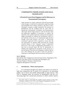 Comparative Theory, Judges and Legal Transplants