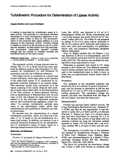 TurbidimetricProcedure for Determinationof Lipase Activity