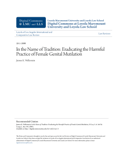 In the Name of Tradition: Eradicating the Harmful Practice of Female
