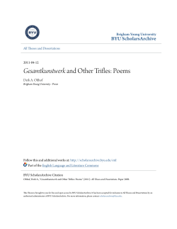 Gesamtkunstwerk and Other Trifles: Poems
