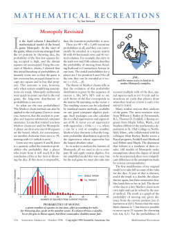 Monopoly revisited - Harvard Mathematics Department