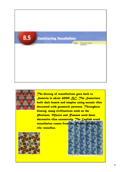 Unit 8.5 Constructing Tessellations