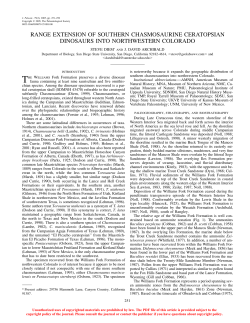 RANGE EXTENSION OF SOUTHERN CHASMOSAURINE