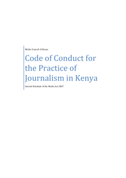 Code of Conduct for the Practice of Journalism in