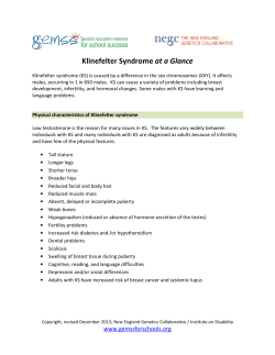 Klinefelter Syndrome at a Glance - Genetics Education Materials for