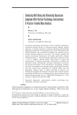Enhancing well-being and alleviating depressive symptoms with