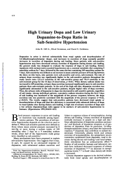 High Urinary Dopa and Low Urinary Dopamine-to