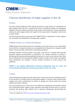 Chlorine disinfection of water supplies in the UK