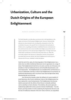 Urbanization, Culture and the Dutch Origins of the European