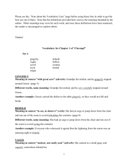 1 Please see the: `Note about the Vocabulary Lists&rdquo; page before