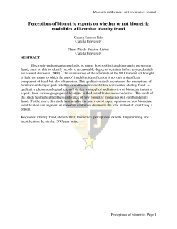 Perceptions of biometric experts on whether or not biometric