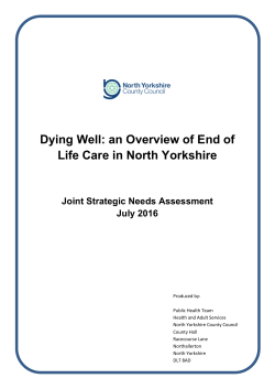 Dying Well: an Overview of End of Life Care in North Yorkshire