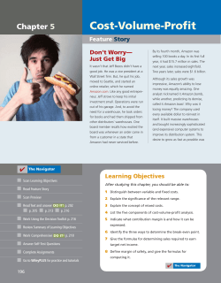 Cost-Volume-Profit Analysis