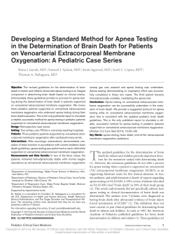 Developing a Standard Method for Apnea Testing in the