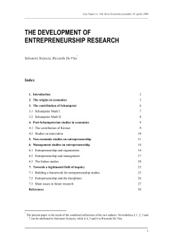 the development of entrepreneurship research
