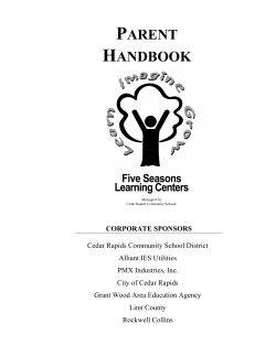 Parent Handbook - Cedar Rapids Community School District