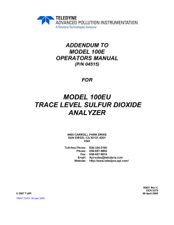 MODEL 100EU TRACE LEVEL SULFUR DIOXIDE ANALYZER