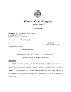 ROBERT T. MCLEAN IRREVOCABLE TRUST ) U/A/D March 31