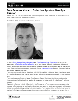 Four Seasons Morocco Collection Appoints New Spa Director