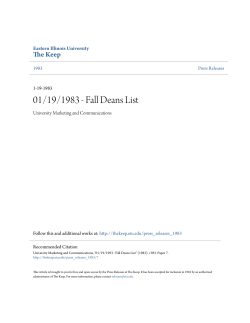 01/19/1983 - Fall Deans List - The Keep
