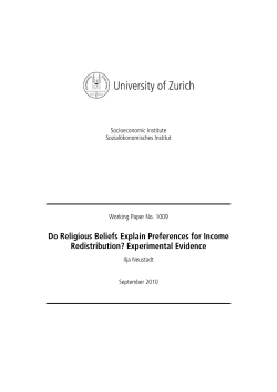 Do Religious Beliefs Explain Preferences for Income Redistribution