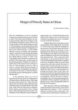 Merger of Princely States in Orissa