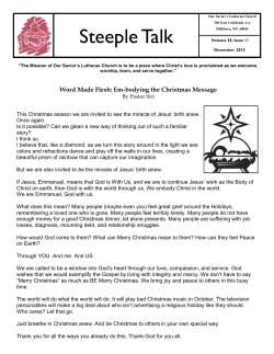 Steeple Talk - Our Savior`s Lutheran Church