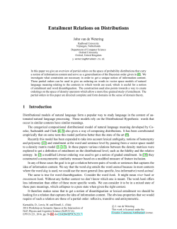 Entailment Relations on Distributions