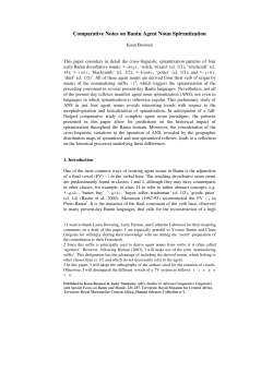 Comparative Notes on Bantu Agent Noun Spirantization U u.