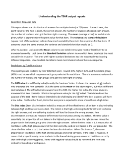 Understanding the TSAR output reports