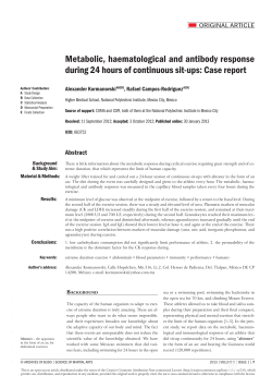 Metabolic, haematological and antibody response