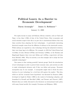 Political Losers As a Barrier to Economic Development